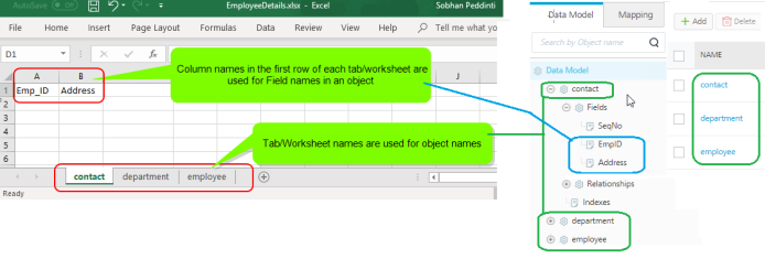 Using Object Services to create an object service for a Fabric app, map ...