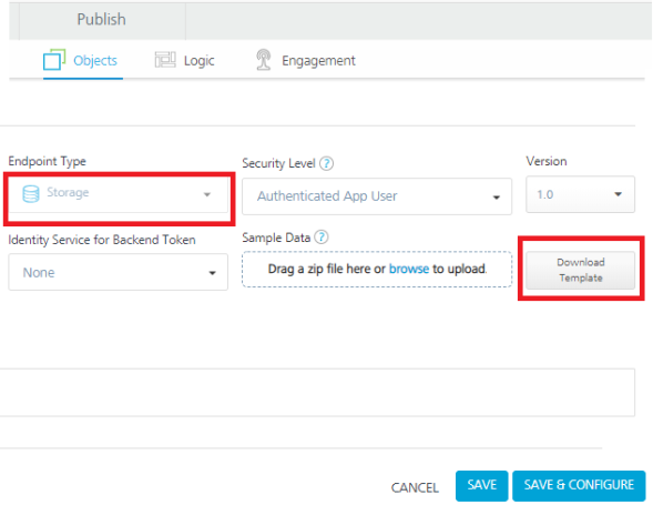 Using Object Services to create an object service for a Fabric app, map ...