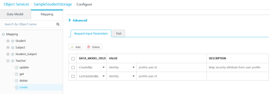 Using Object Services to create an object service for a Fabric app, map ...